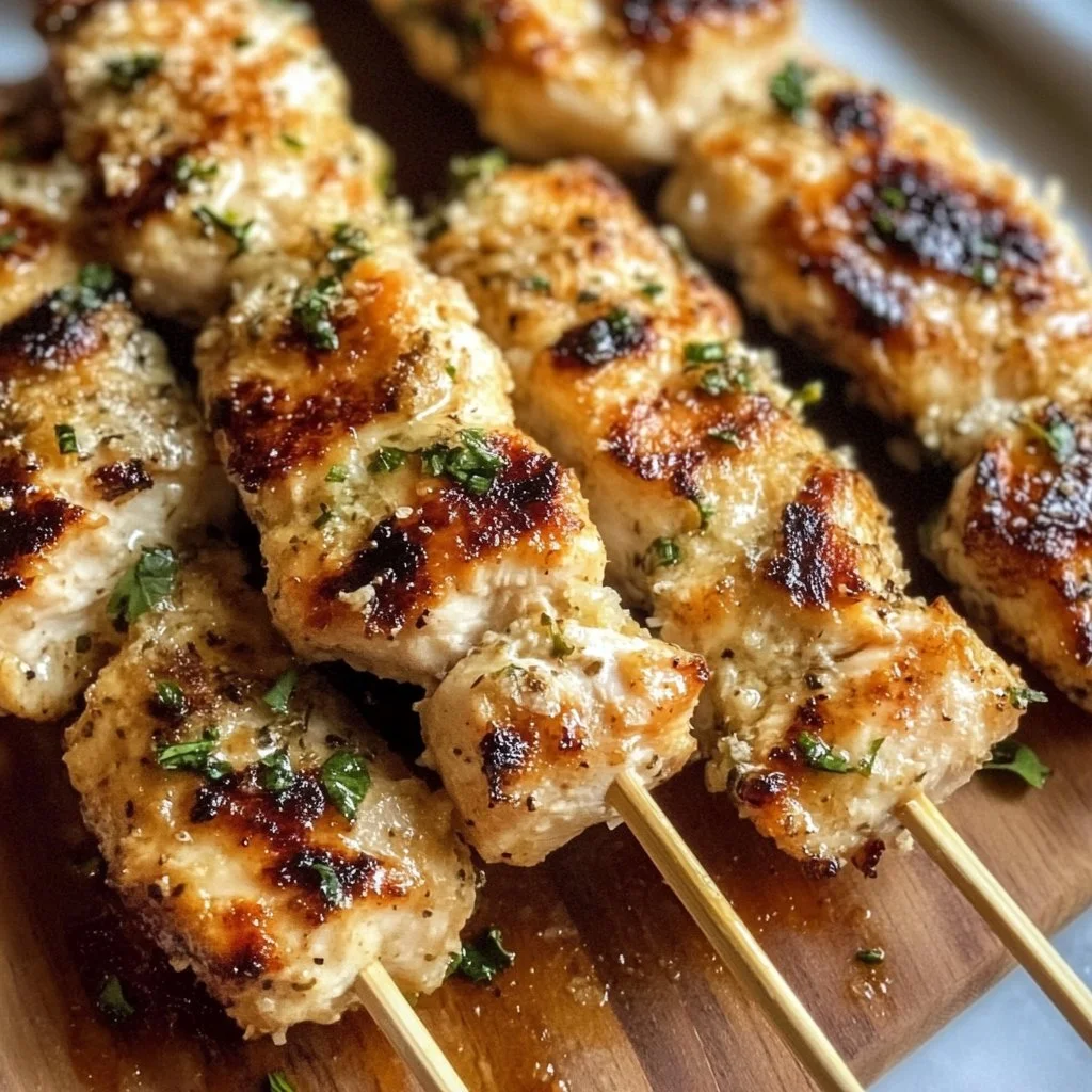 Ranch Garlic Parmesan Chicken Skewers