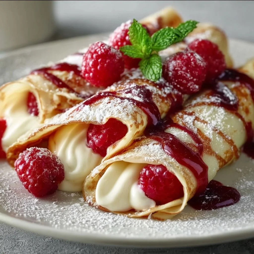 Raspberry Vanilla Cream Crepes 4 Raspberry Vanilla Cream Crepes