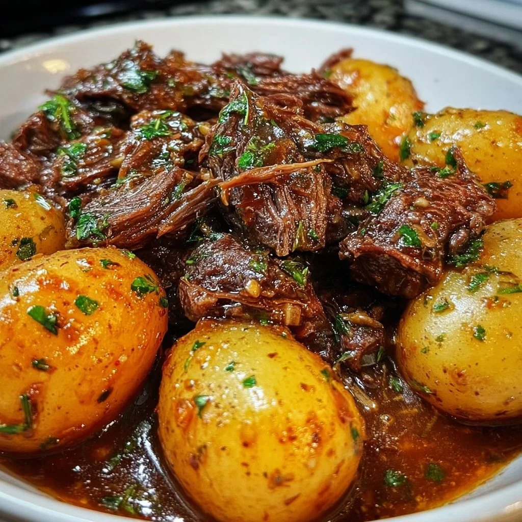Slow Cooker Garlic Butter Beef with Potatoes 4 Slow Cooker Garlic Butter Beef with Potatoes