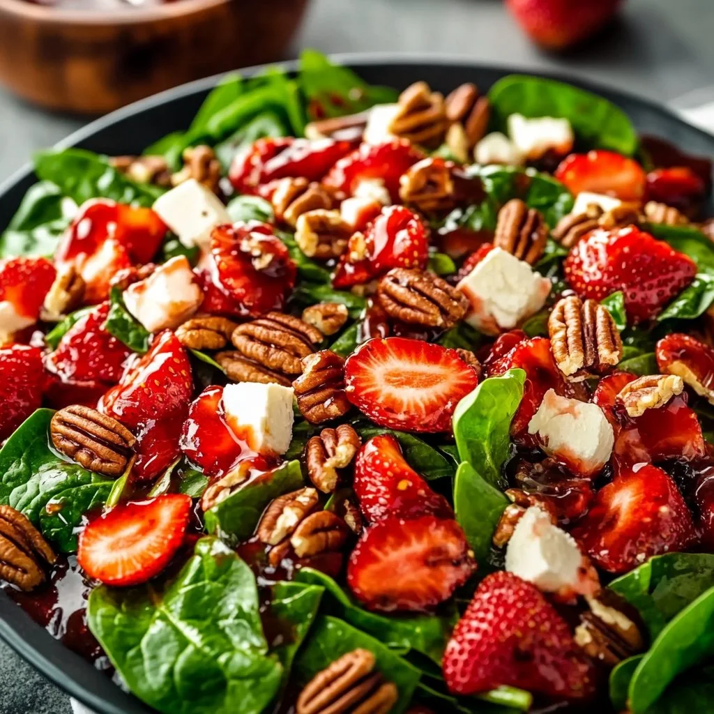 Spinach Strawberry Salad with Pecans