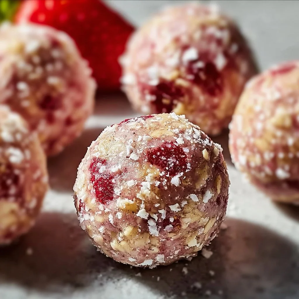 Strawberry Cheesecake Protein Balls 4 Strawberry Cheesecake Protein Balls