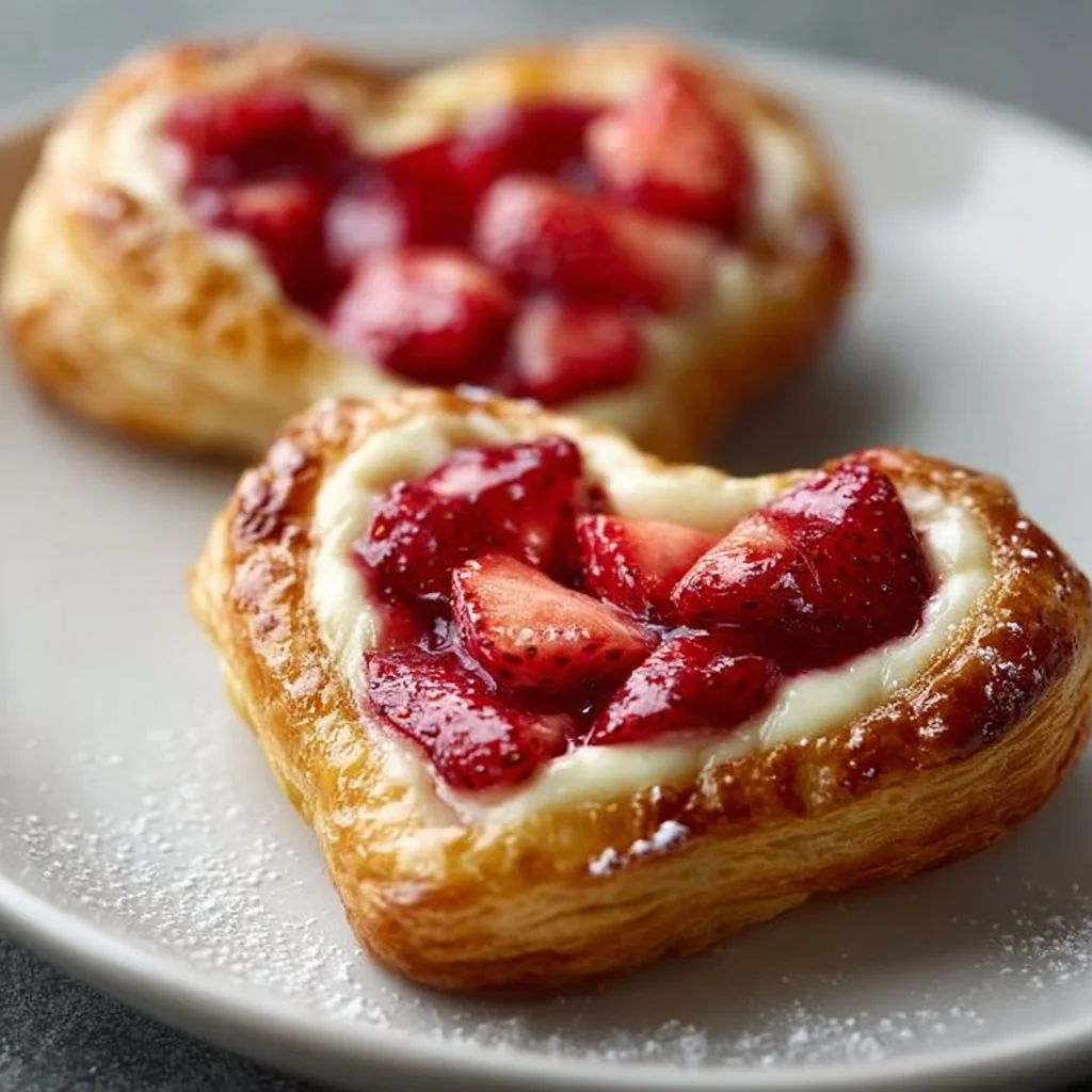 Strawberry Cream Cheese Heart Danishes