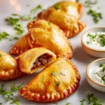 Crispy air fryer beef empanadas ready to serve