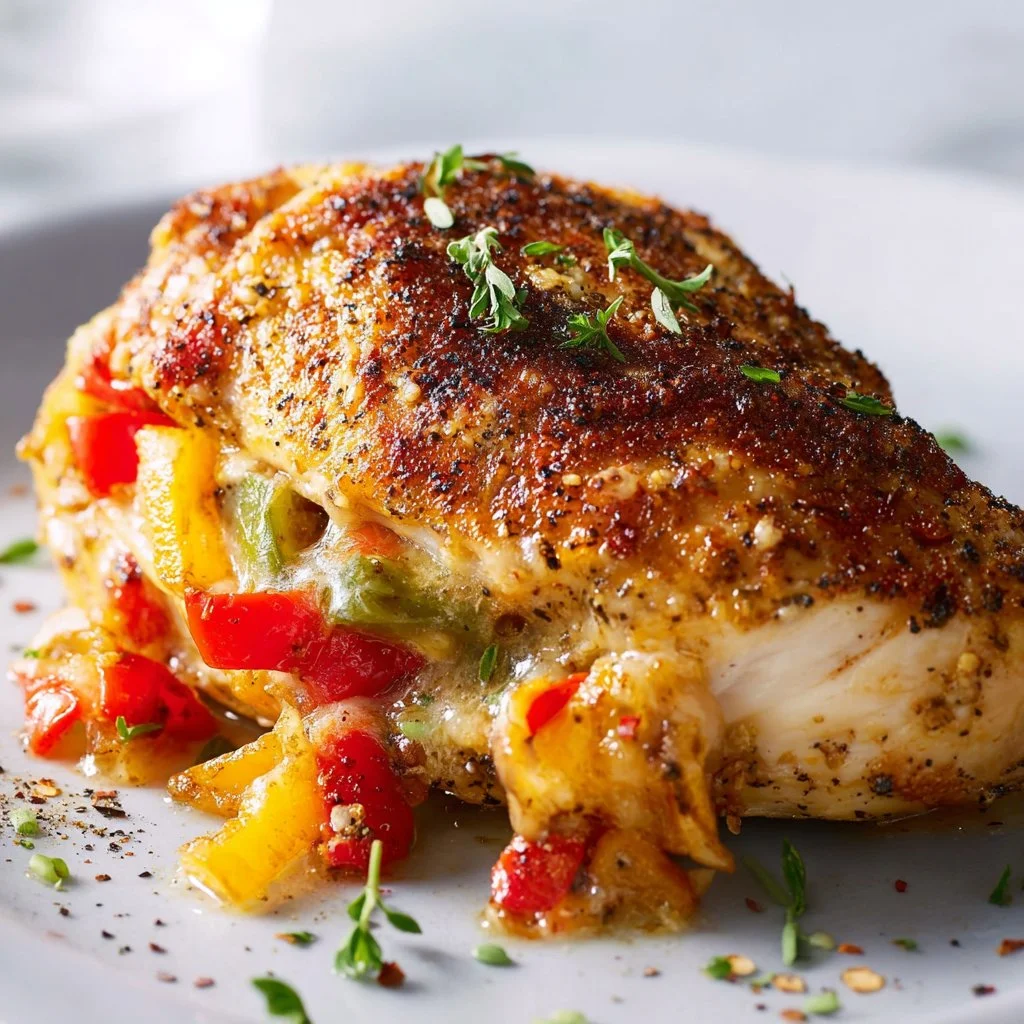 Cajun Stuffed Chicken with herbs and cheese filling