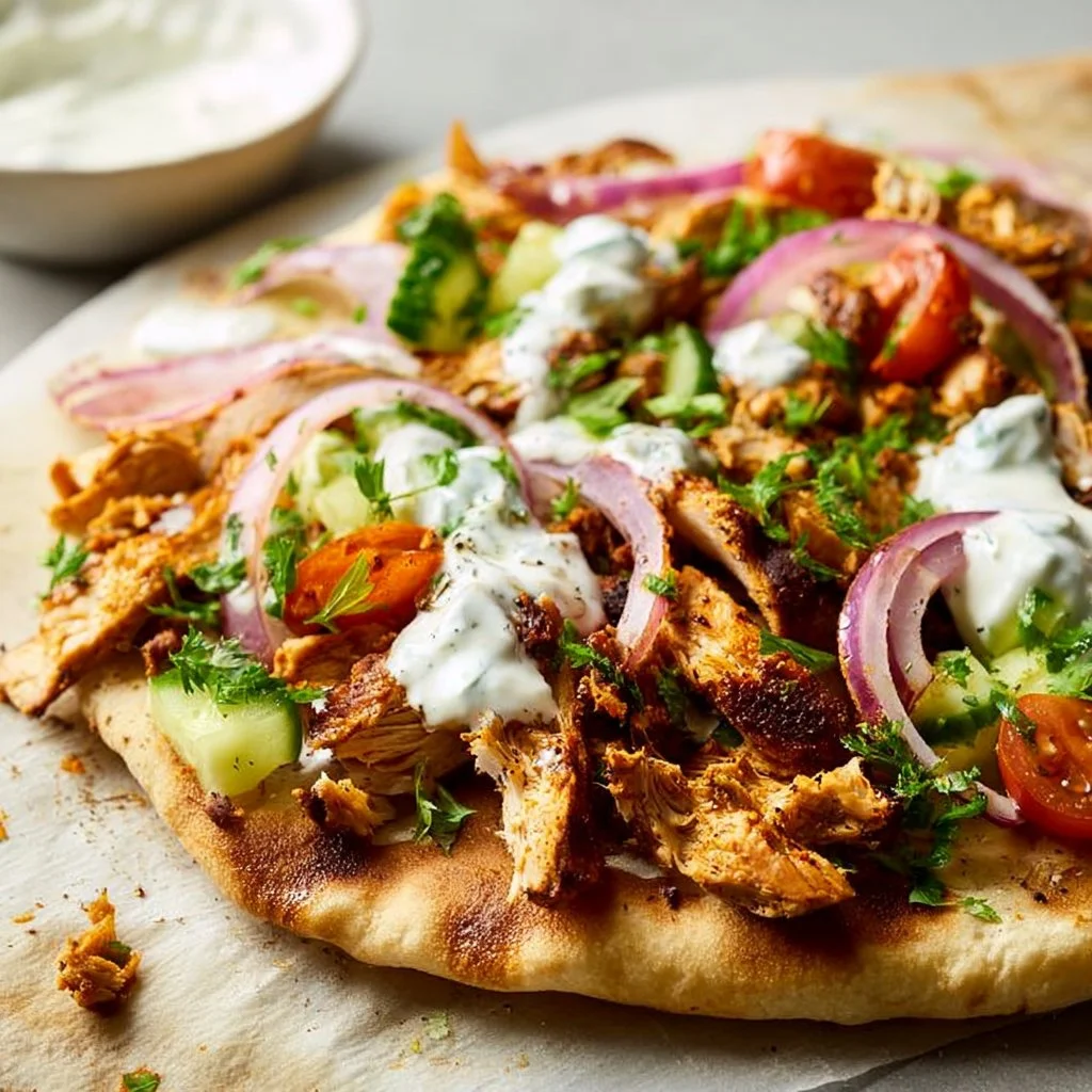 Sheet-pan chicken shawarma dinner with colorful vegetables and spices