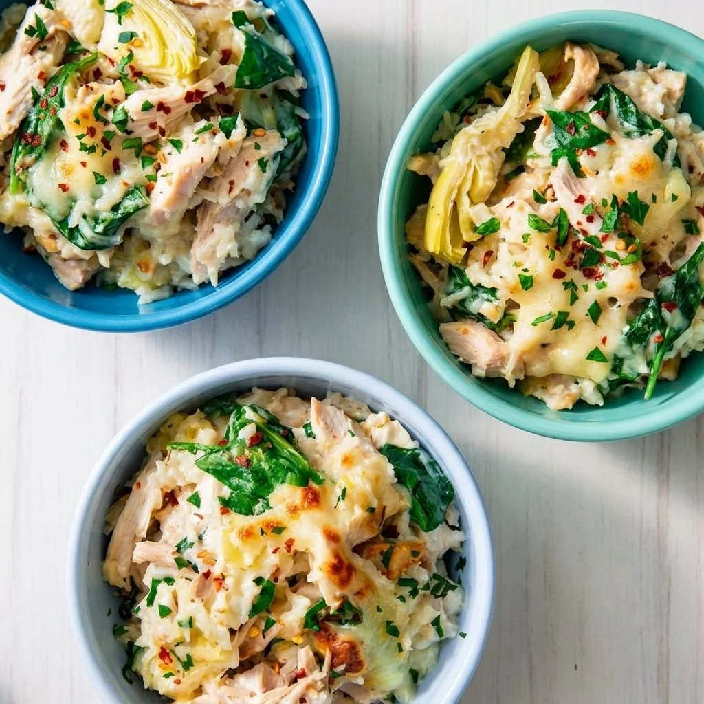 Chicken Spinach Artichoke Rice Casserole