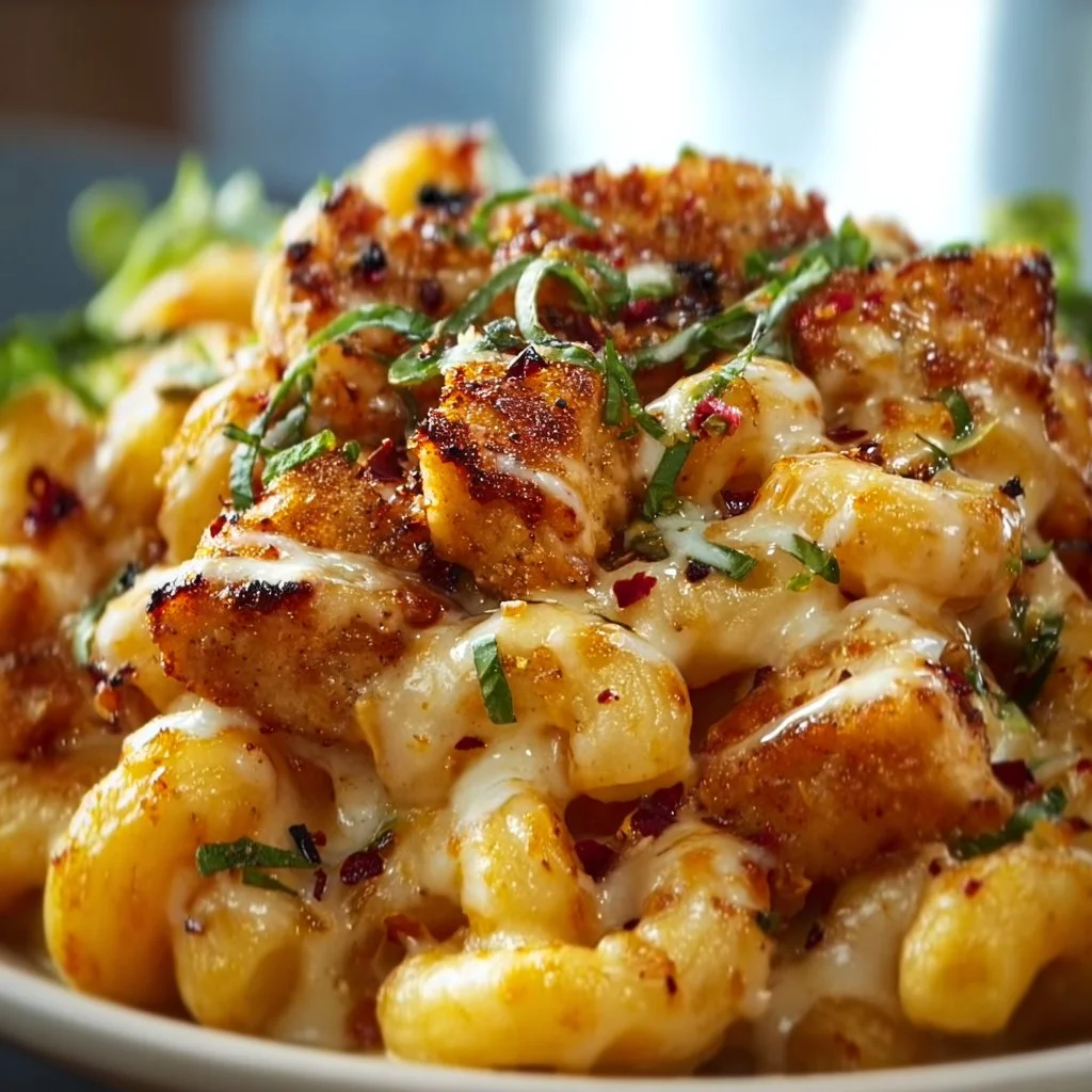 Creamy Honey Pepper Chicken Mac and Cheese