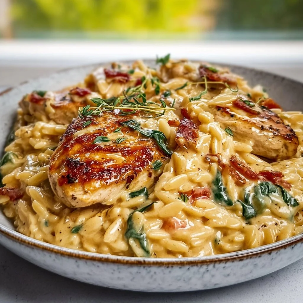 Creamy Tuscan Chicken Orzo