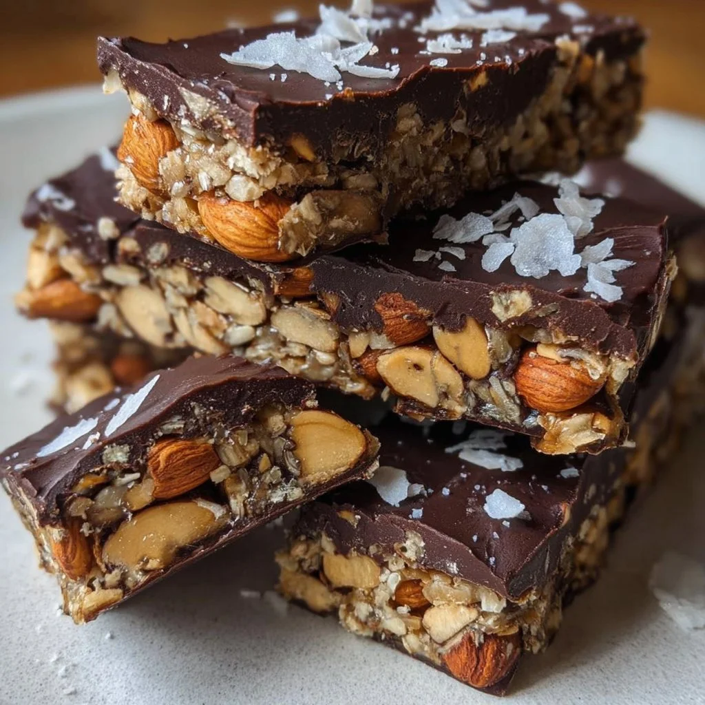 Dark Chocolate and Sea Salt Nut Bars