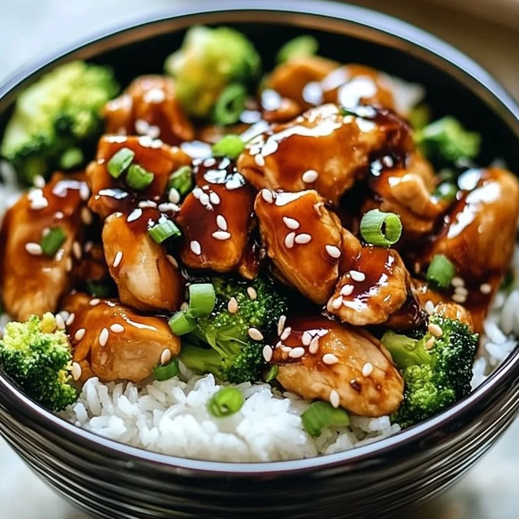 Delicious Dump and Go Crockpot Teriyaki Chicken served on a plate