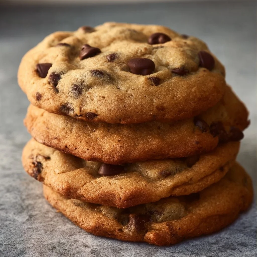 Flat Chocolate Chip Cookies 4 Cookies