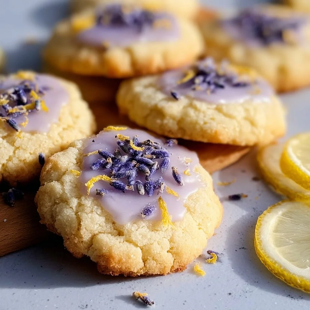 Freshly baked Lemon Lavender Cookies with citrus and floral aroma