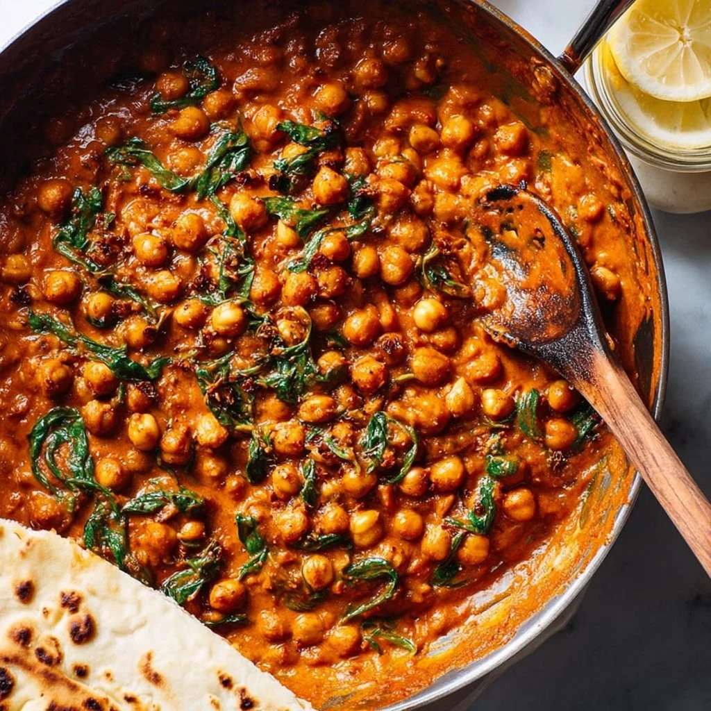 One-Pan Creamy Harissa Chickpeas