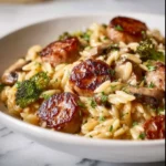 one pan creamy orzo with chicken sausage 2026 04 12 111334 1 One-Pan Creamy Orzo with Chicken Sausage
