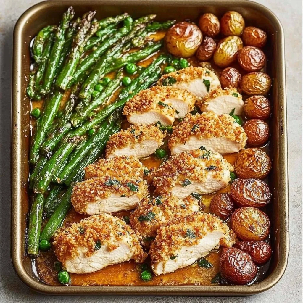 Parmesan Crusted Chicken Sheet Pan Dinner Recipe