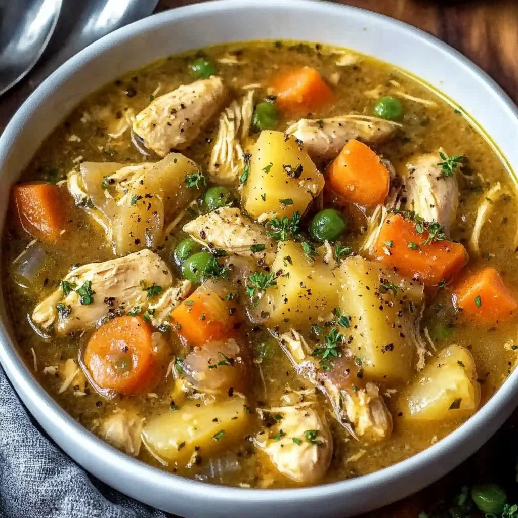 Delicious slow cooker chicken stew with vegetables and spices