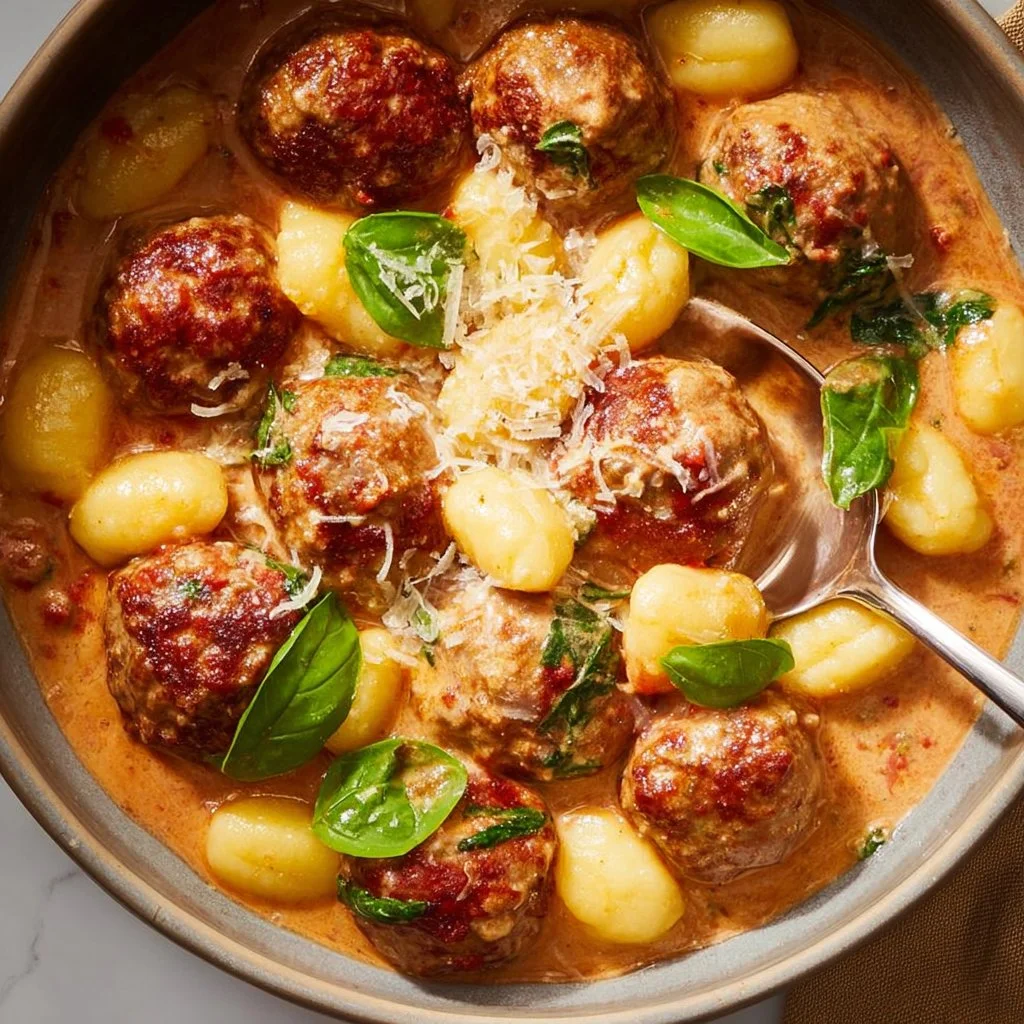 Slow-Cooker Tuscan Chicken Meatballs With Gnocchi